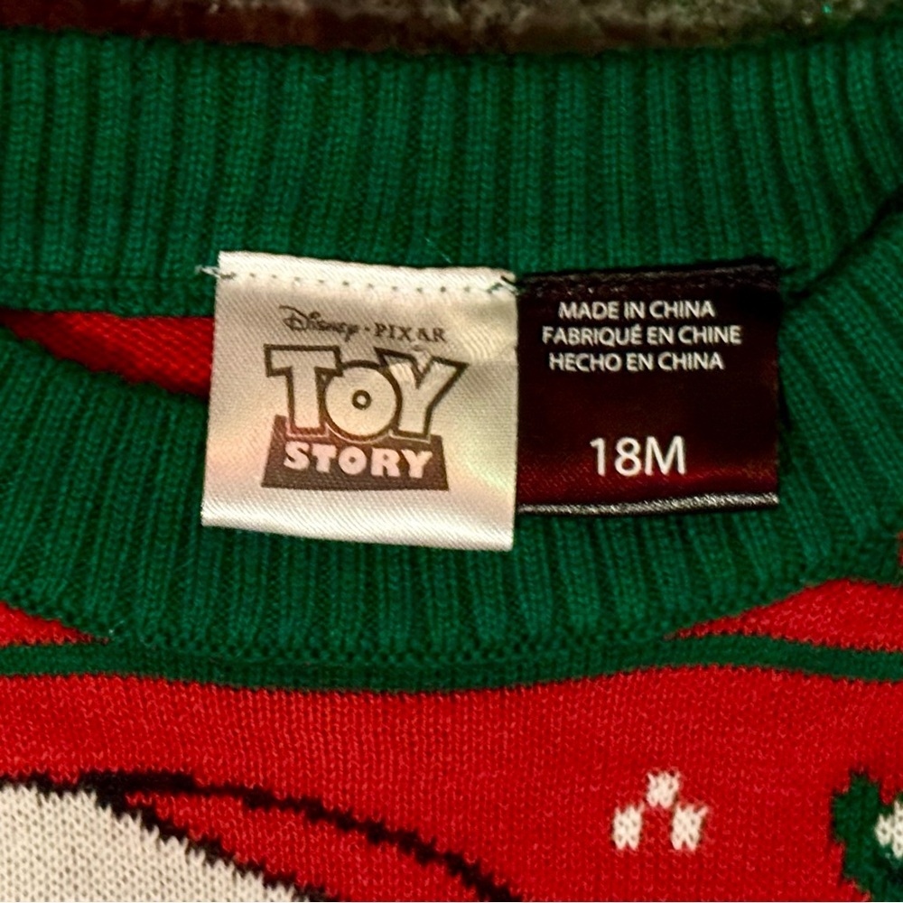 Toy Story Rex Ugly Christmas Sweater Boys 18M Merry Rex-Mas Dinosaur Woody Pixar - Picture 3 of 4
